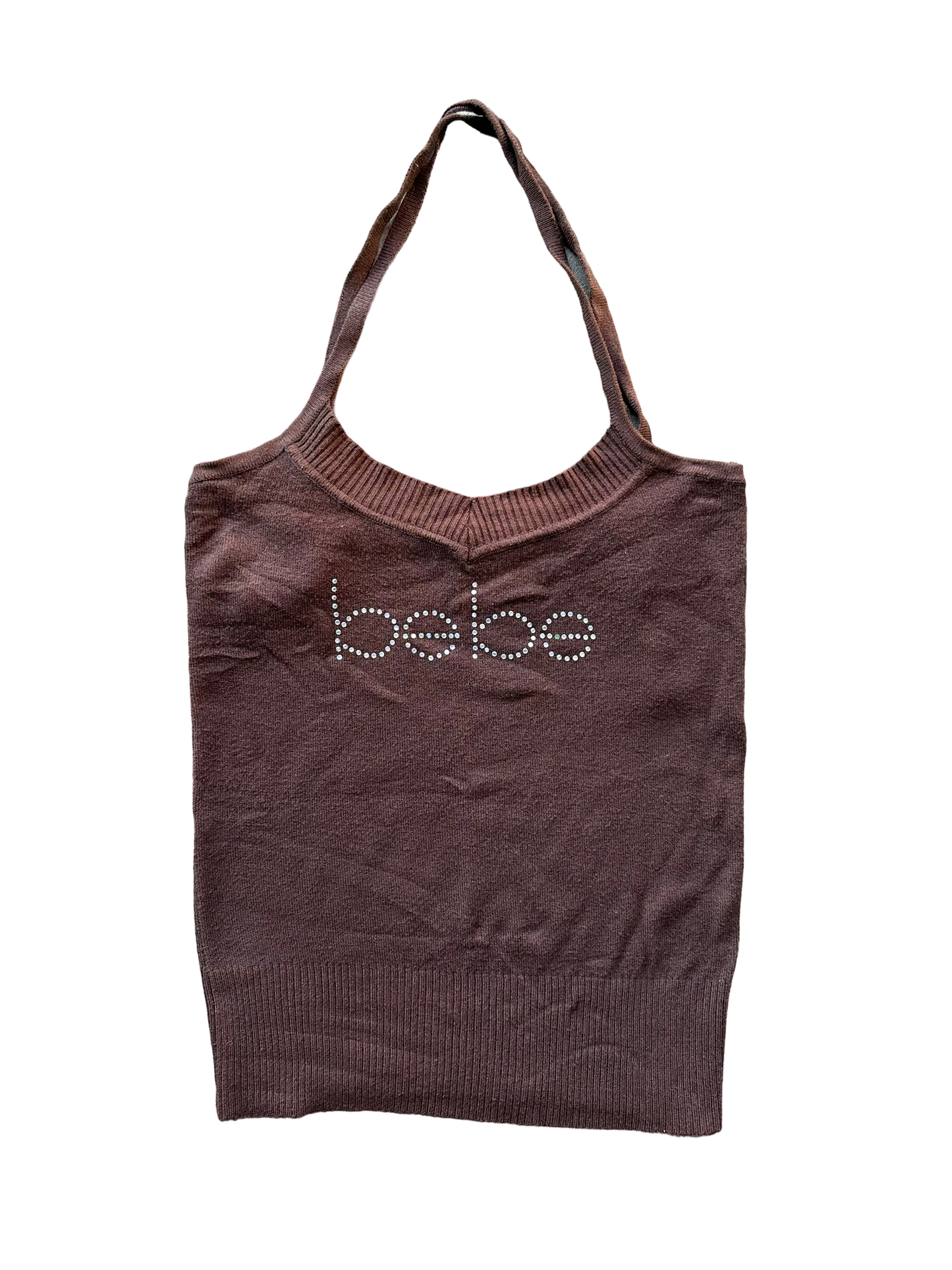 Y2K Bebe Brown Halter Top size S