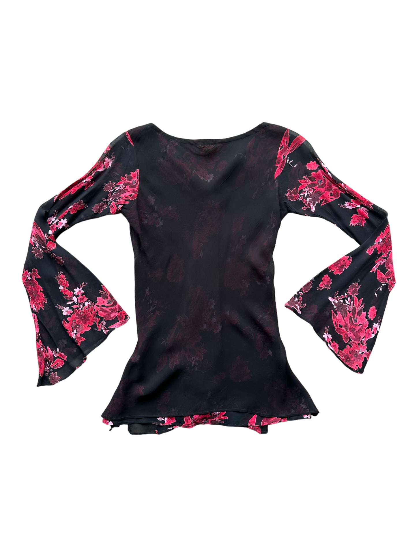 Y2K Floral Meshy Top