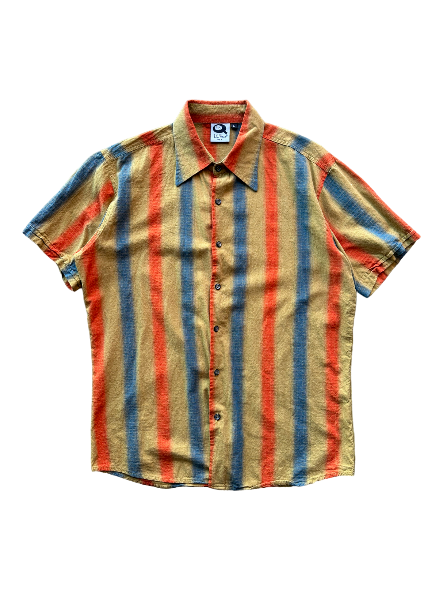 Y2K IQ Wear Stripe Button Up size L