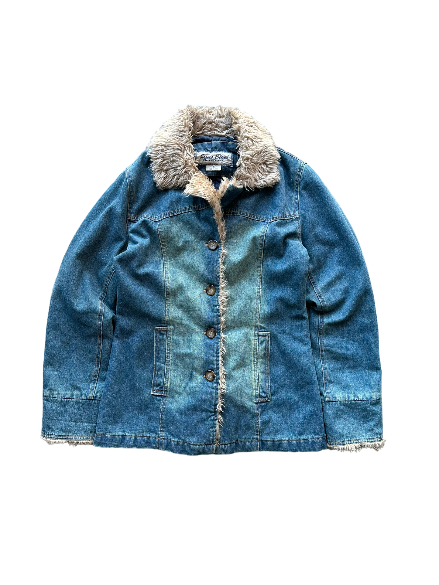 Y2K Paris Blue Denim Jacket size M