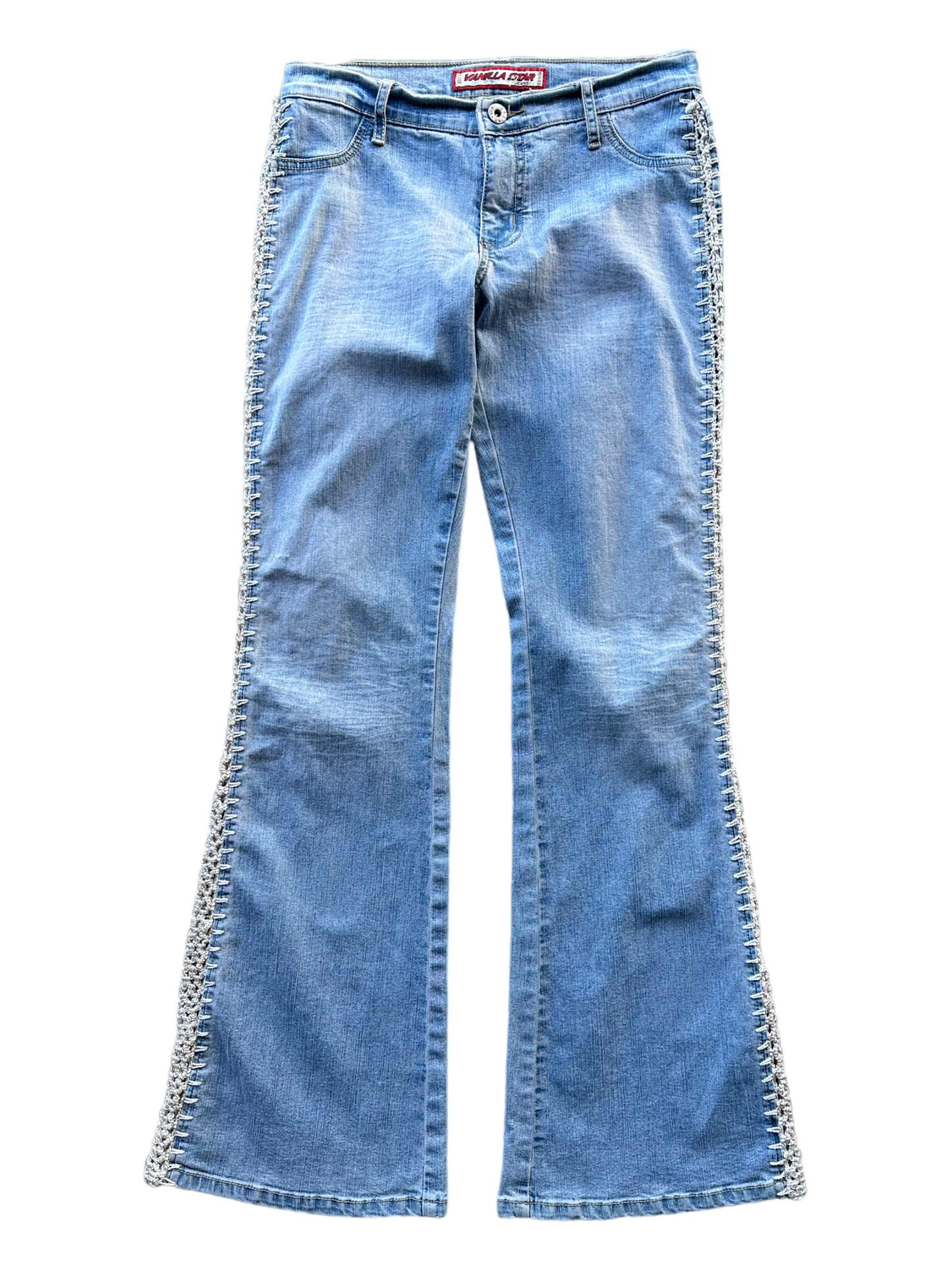 Y2K Vanilla Star Denim Flares